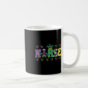 Mardi Gras Nurse Jester Scrub Top Carnival Rn Icu Kaffeetasse