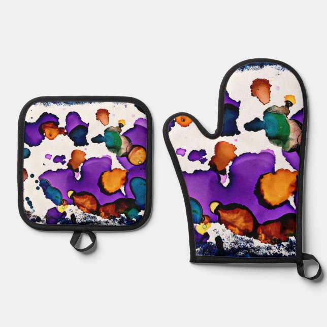 Mardi Gras Ofenhandschuh & Topflappen-Set (Vorderseite)