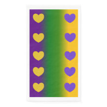 Mardi Gras Ombre mit Herzen