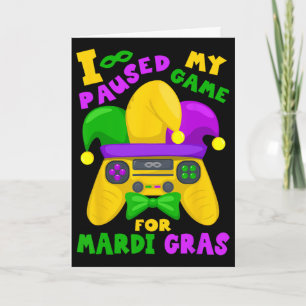 Mardi Gras Outfit für Männer, Kinder und Gamer Vid Karte