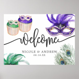 Mardi Gras Paar Geschenke-Party Willkommensposter Poster