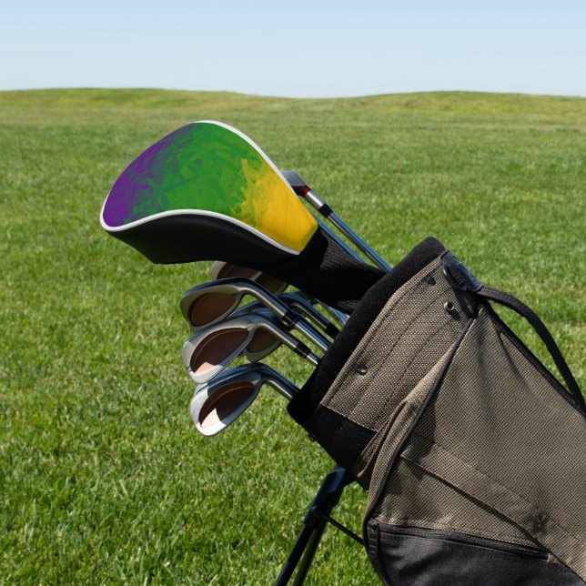Mardi Gras Paint Golf Headcover (In SItu)