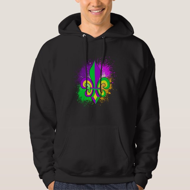 Mardi Gras Paint Splatter Colorful Outfit Men Wome Hoodie (Vorderseite)