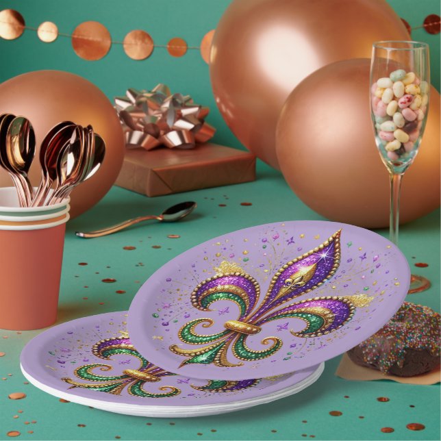 Mardi Gras Paper Plates Pappteller (Multi)