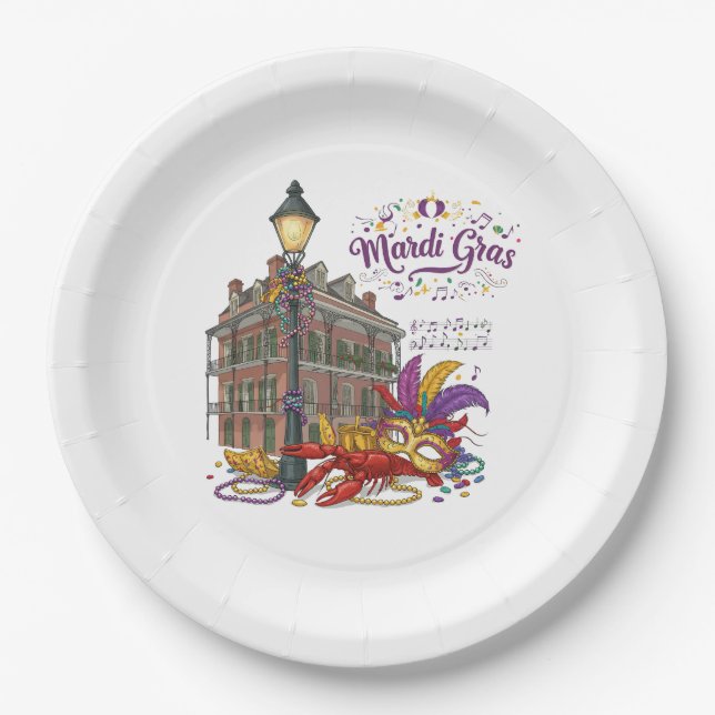 Mardi Gras Pappteller (Vorderseite)