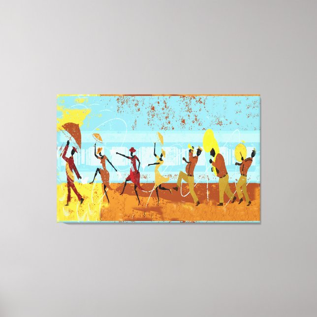 Mardi Gras Parade auf überzogenen Canvas Leinwanddruck (Vorderseite)