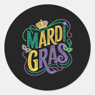 Mardi Gras Parade Womens Girls Party Grafik Runder Aufkleber