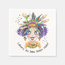 Mardi Gras Party Babe Paper Napkin