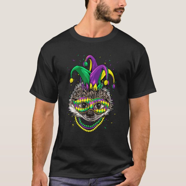 Mardi Gras Party Carnival Jester Hedgehog Animal T-Shirt (Vorderseite)