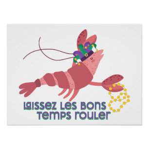 Mardi Gras Party Crawdad Poster
