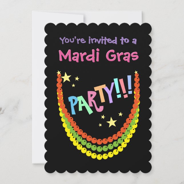 Mardi Gras Party Einladung (Vorderseite)
