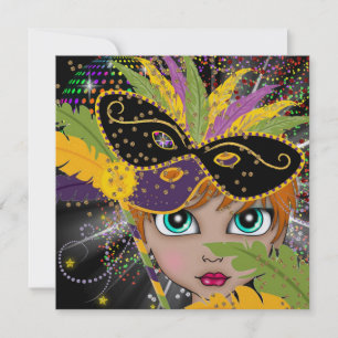 Mardi Gras Party Einladung der Kostüme durch den S