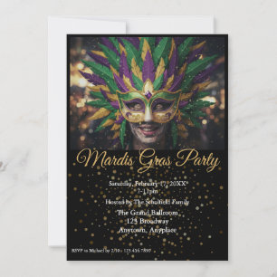 Mardi-Gras-Party-Einladung Einladung