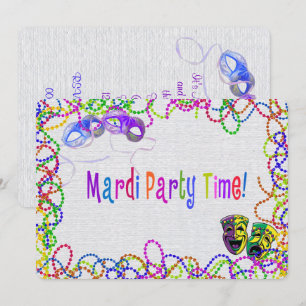 Mardi Gras Party-Einladung Einladung