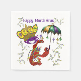 Mardi Gras-Party-Flusskrebse- und Krabben-Festtags Serviette