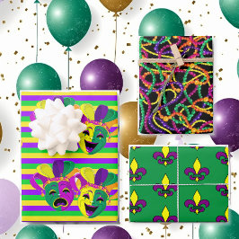 Mardi Gras Party Geschenke Beads Maske Lilie Gesch Geschenkpapier Set