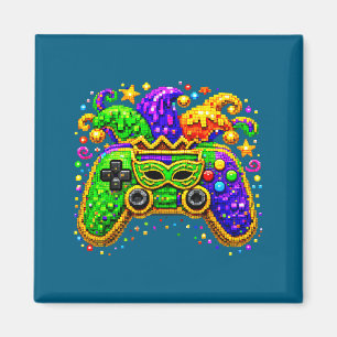 Mardi Gras Party Golden Perlen Design Magnet