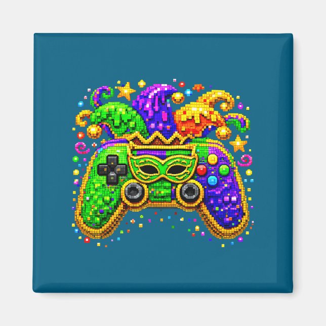 Mardi Gras Party Golden Perlen Design Magnet (Vorne)