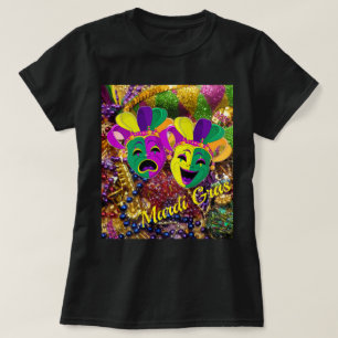Mardi Gras Party Hübscher T - Shirt Beads Maske