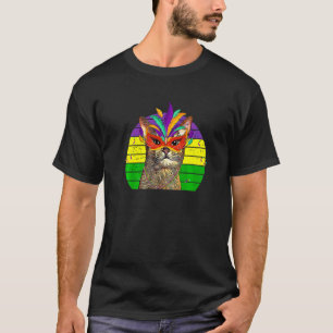 Mardi Gras-Party-Katzenmasken-Perlen 1 T-Shirt