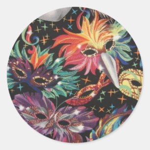 Mardi Gras Party Runder Aufkleber