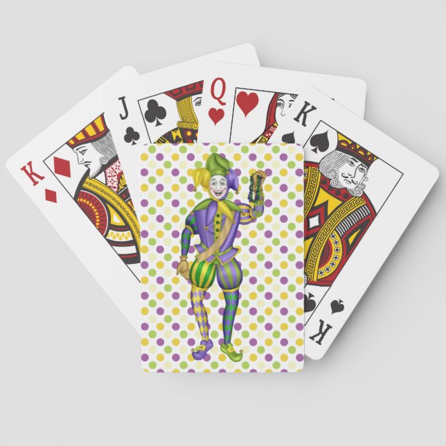 Mardi Gras Party Spielkarten mit Jester (Rückseite)