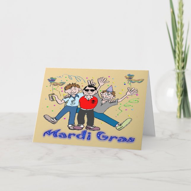 Mardi Gras Party Typ Karte (Vorderseite)