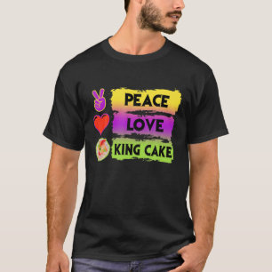 Mardi Gras Peace Liebe King Cake Colorful Mardi Gr T-Shirt