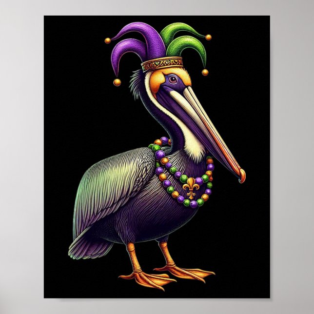 Mardi Gras Pelican Louisiana Parade Tierheim Poster (Vorne)