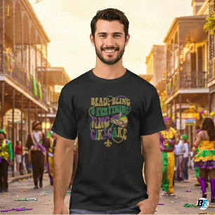 Mardi Gras Perlen Glamour & Alles King Cake Teil T-Shirt