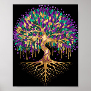 Mardi Gras Perlenbaum Karneval New Orleans 2025 Fr Poster