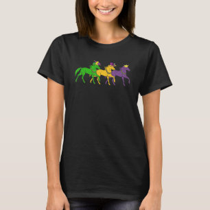 Mardi Gras Pferdeperlen Festival Tiere Narrenhut T-Shirt
