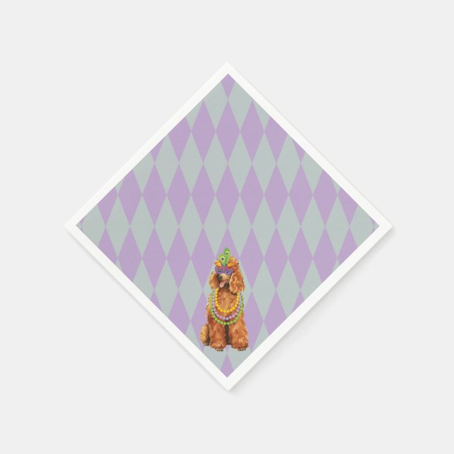 Mardi Gras Poodle Serviette (Ecke)