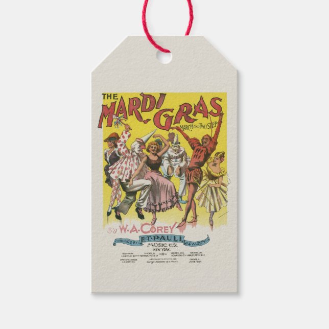 Mardi Gras Poster Geschenkanhänger (Vorderseite)