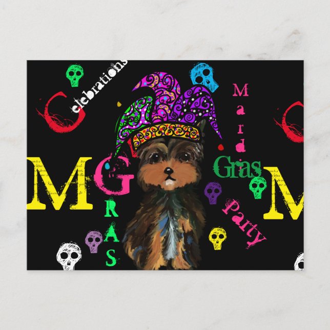 Mardi GRAS Postkarte (Vorderseite)