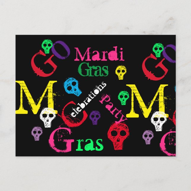 MARDI GRAS POSTKARTE (Vorderseite)