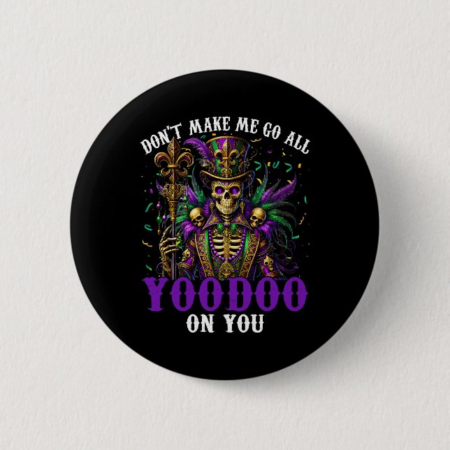 Mardi Gras Priest Top Hat New Orleans Hexendoktor Button (Vorderseite)