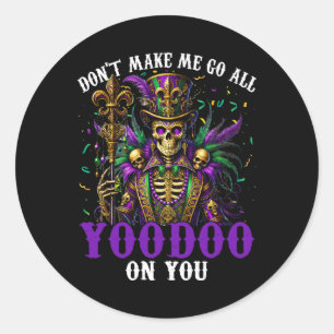 Mardi Gras Priest Top Hat New Orleans Hexendoktor Runder Aufkleber
