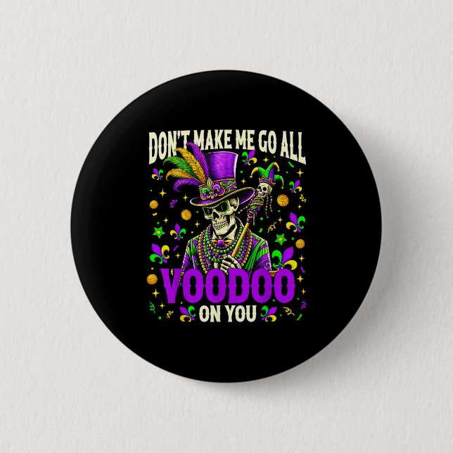 Mardi Gras Priest Top Hat New Orleans Witch Doctor Button (Vorderseite)