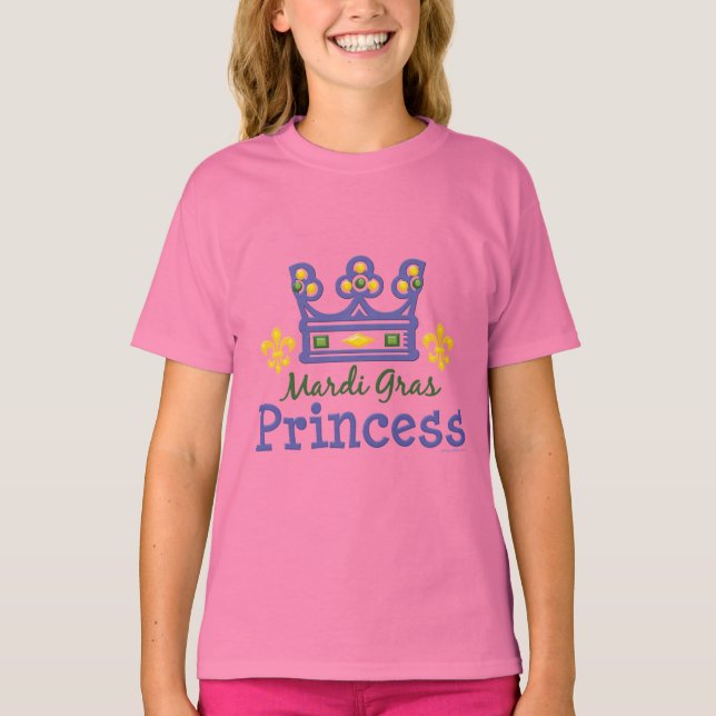 Mardi Gras Princess Kids Ringer T Shirt (Vorderseite)