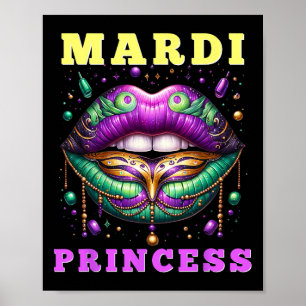 Mardi Gras Princess Mardi Gras Lips 2025 Frauen Poster