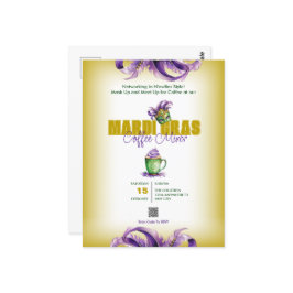 Mardi Gras QR Code Einladung Postkarte
