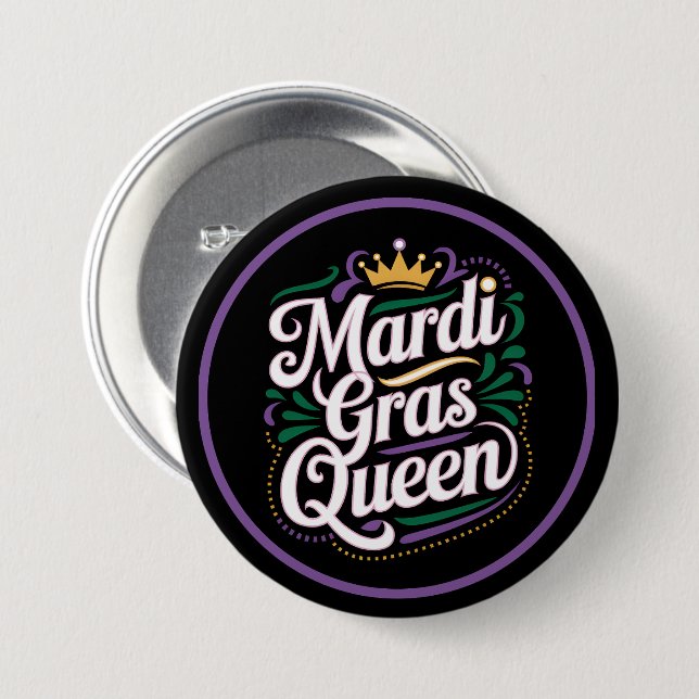 Mardi Gras Queen Button (Vorne & Hinten)