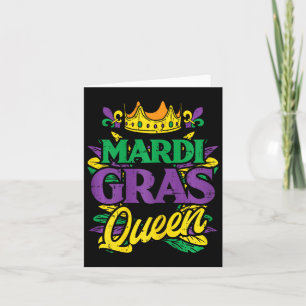 Mardi Gras Queen Crown Funny Mardi Gras Carnival W Karte