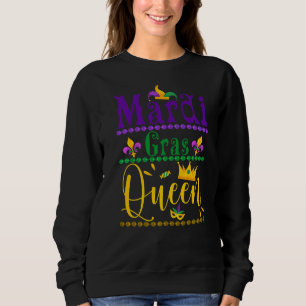 Mardi Gras Queen Crown Mask Parade Mardi Niedlich  Sweatshirt