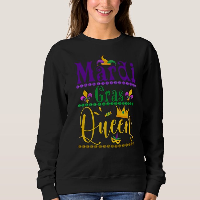 Mardi Gras Queen Crown Mask Parade Mardi Niedlich  Sweatshirt (Vorderseite)
