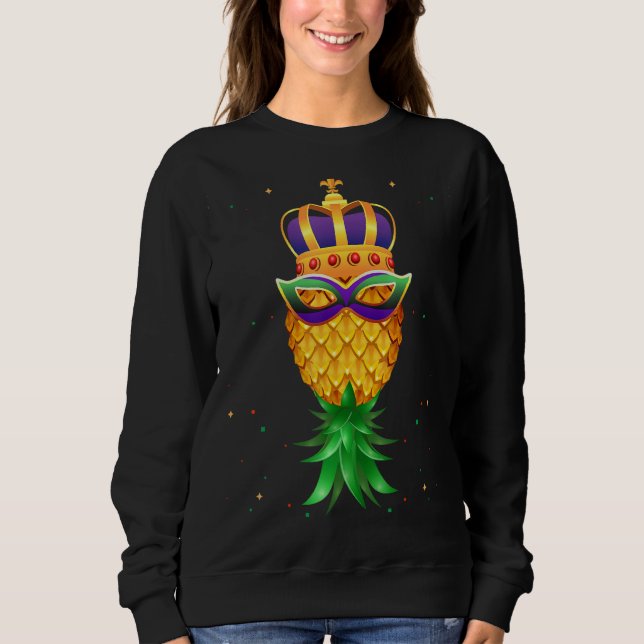 Mardi Gras Queen Mask Swinger Rosenstück Sweatshirt (Vorderseite)