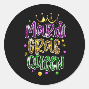 Mardi Gras Queen Parade Kostüm Party Frauen Gesche Runder Aufkleber