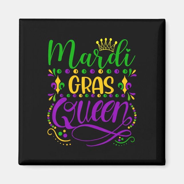 Mardi Gras Queen Parade Kostüme Party Mardi Magnet (Vorne)