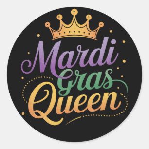 Mardi Gras Queen Parade Kostüme Party Runder Aufkleber